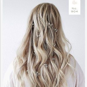 Twigs and Honey silver Swarovski crystal floral hair pins. 5 pins included